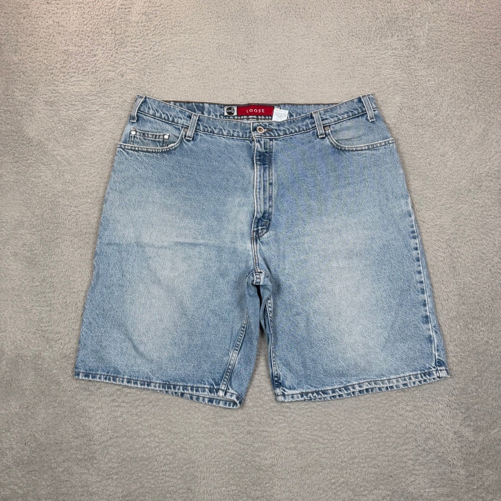 Vintage SilverTab Levis Loose Fit Denim Shorts Mens 40 Light Wash Made inUSA 90s
